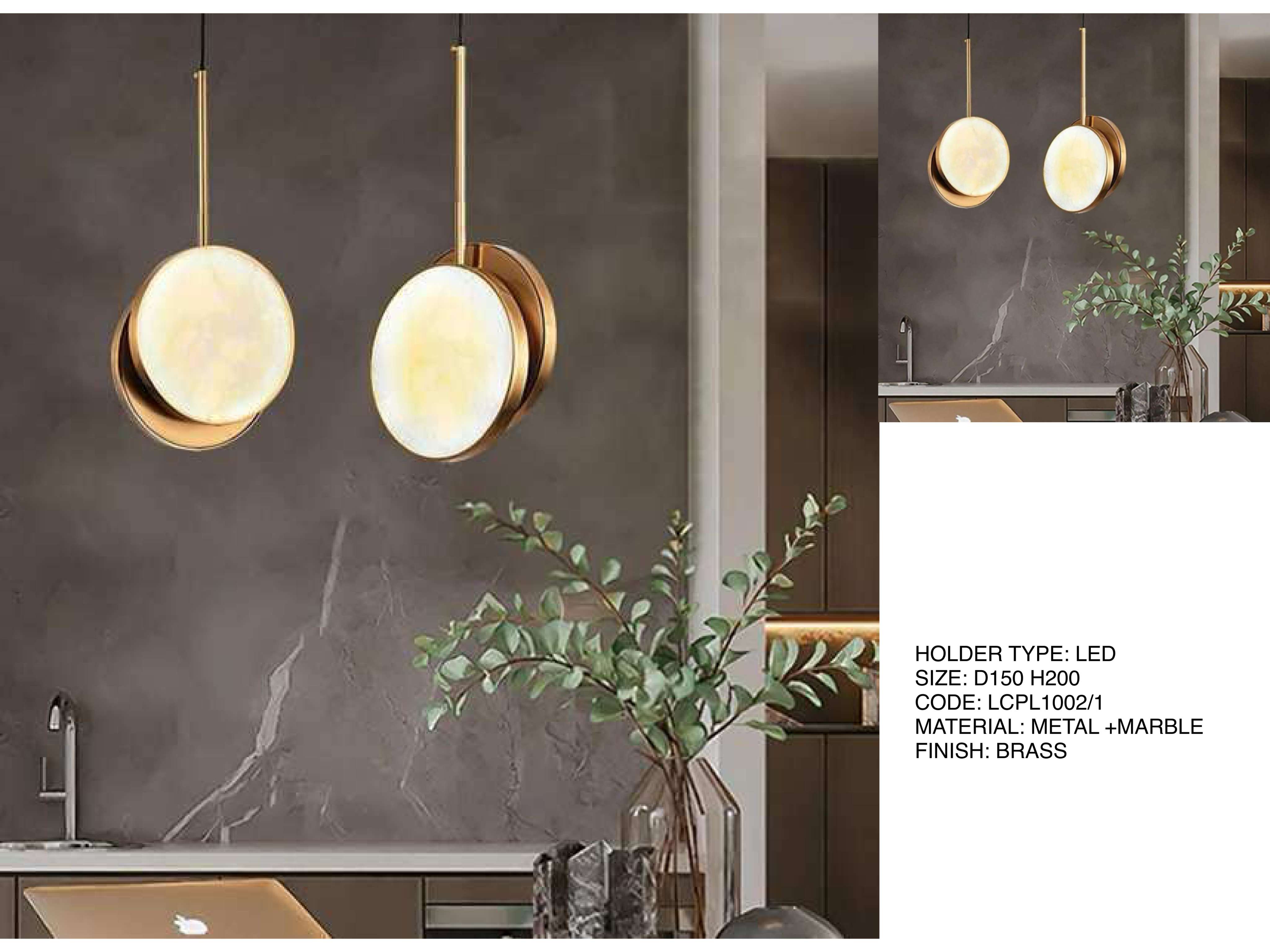 Beyond Lights - Brass Marble Pendant- LCHL